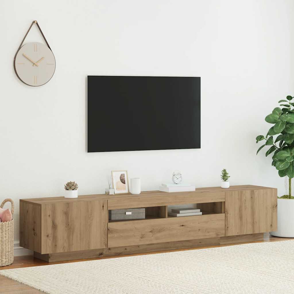TV-Schrank Artisan-Eiche mit LED 200 cm