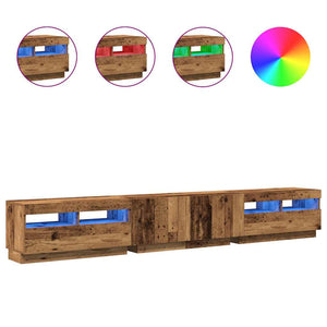 TV-Schrank mit LED Altholz-Optik 260 cm