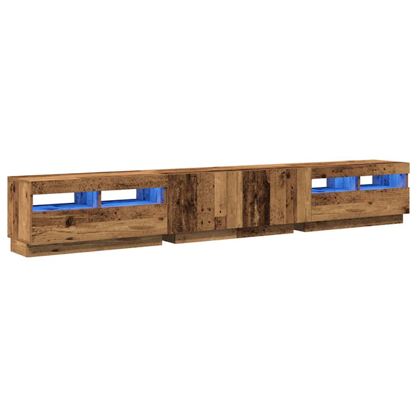 TV-Schrank mit LED Altholz-Optik 260 cm