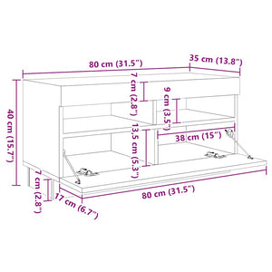 TV-Schrank mit LED Altholz-Optik 260 cm