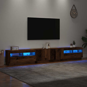 TV-Schrank mit LED Altholz-Optik 260 cm