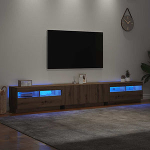 TV-Schrank mit LED Artisan-Eiche 260 cm