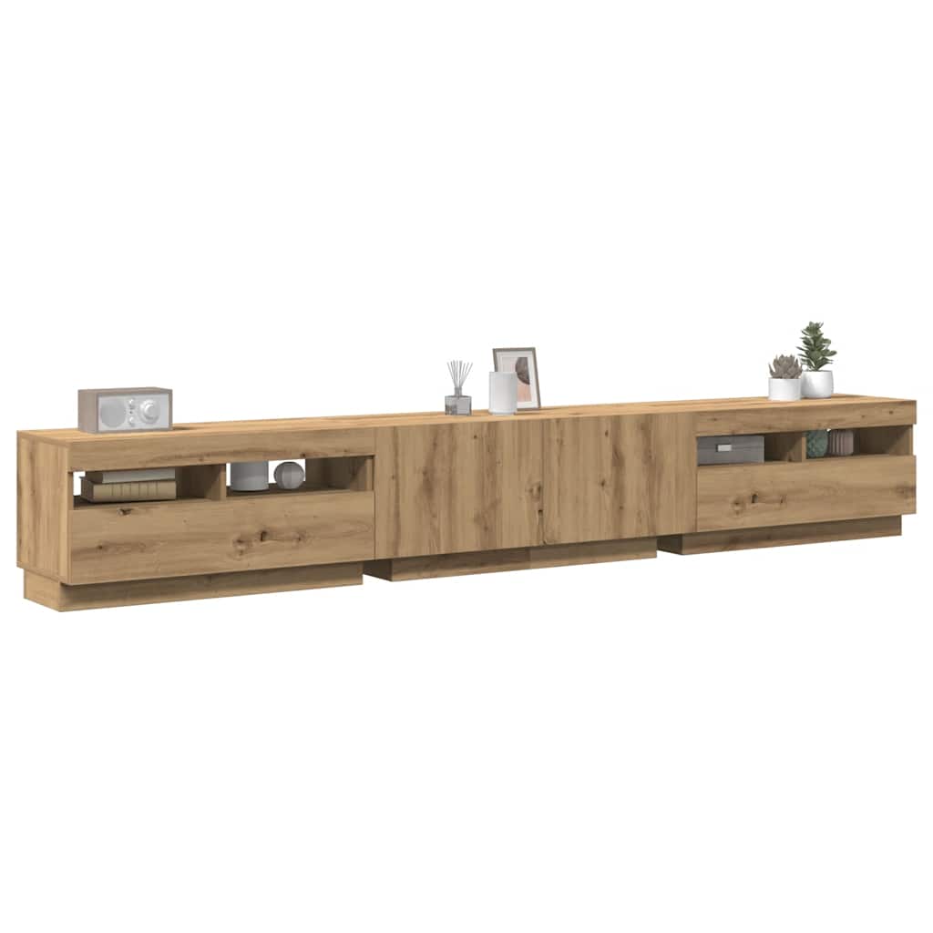 TV-Schrank mit LED Artisan-Eiche 260 cm