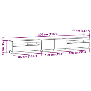TV-Schrank Artisan Eiche mit LED 300cm