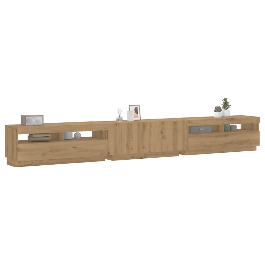 TV-Schrank Artisan Eiche mit LED 300cm