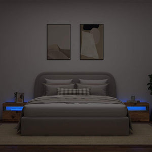 Nachttisch mit LED Altholz-Optik 60cm