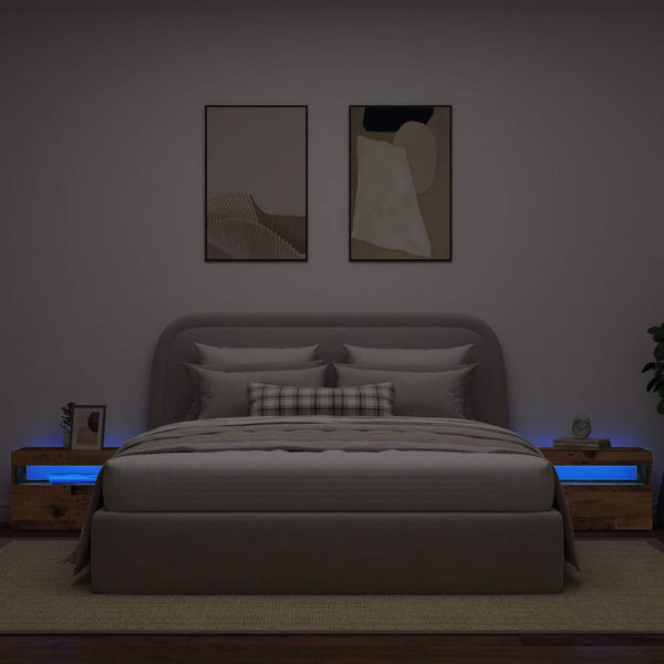 Nachttisch mit LED Altholz-Optik 60cm