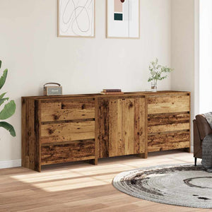 3-tlg Sideboard Altholz-Optik