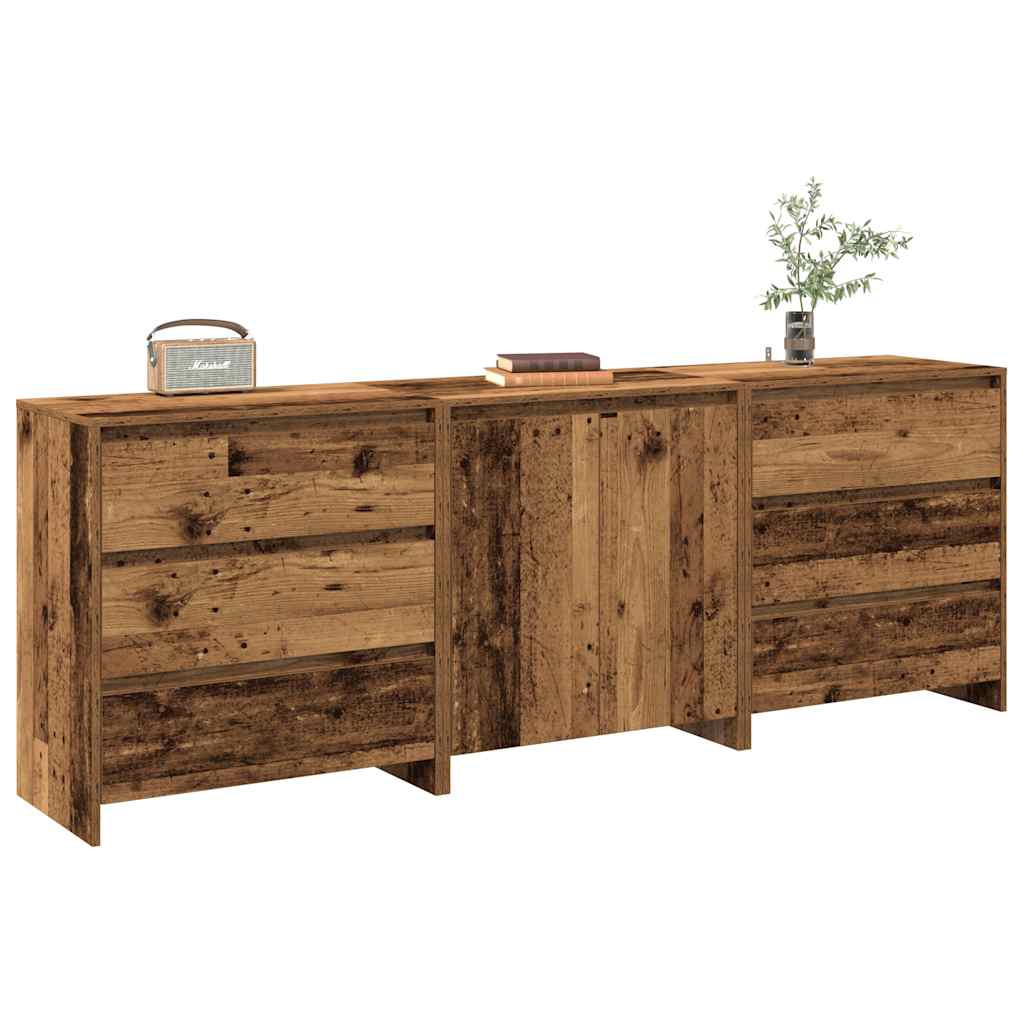 3-tlg Sideboard Altholz-Optik