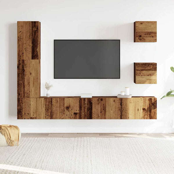TV-Schrank-Set, 5-teilig, Altholz-Optik