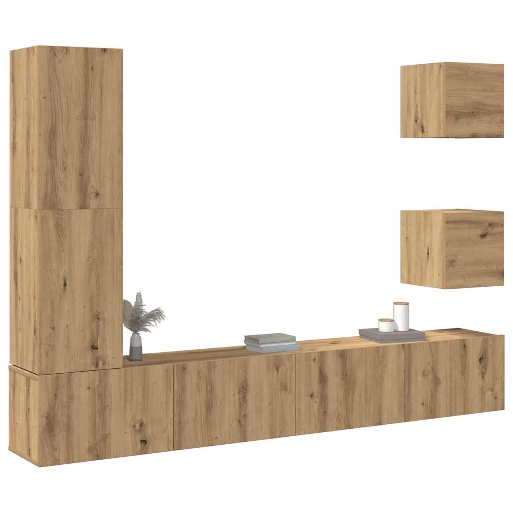 5-teiliges TV-Schrank-Set Artisan Eiche
