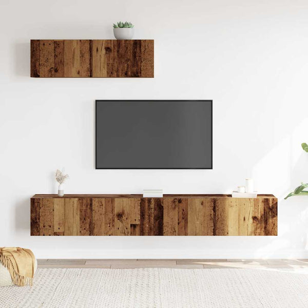 3-tlg. TV-Schrank-Set Altholz-Optik