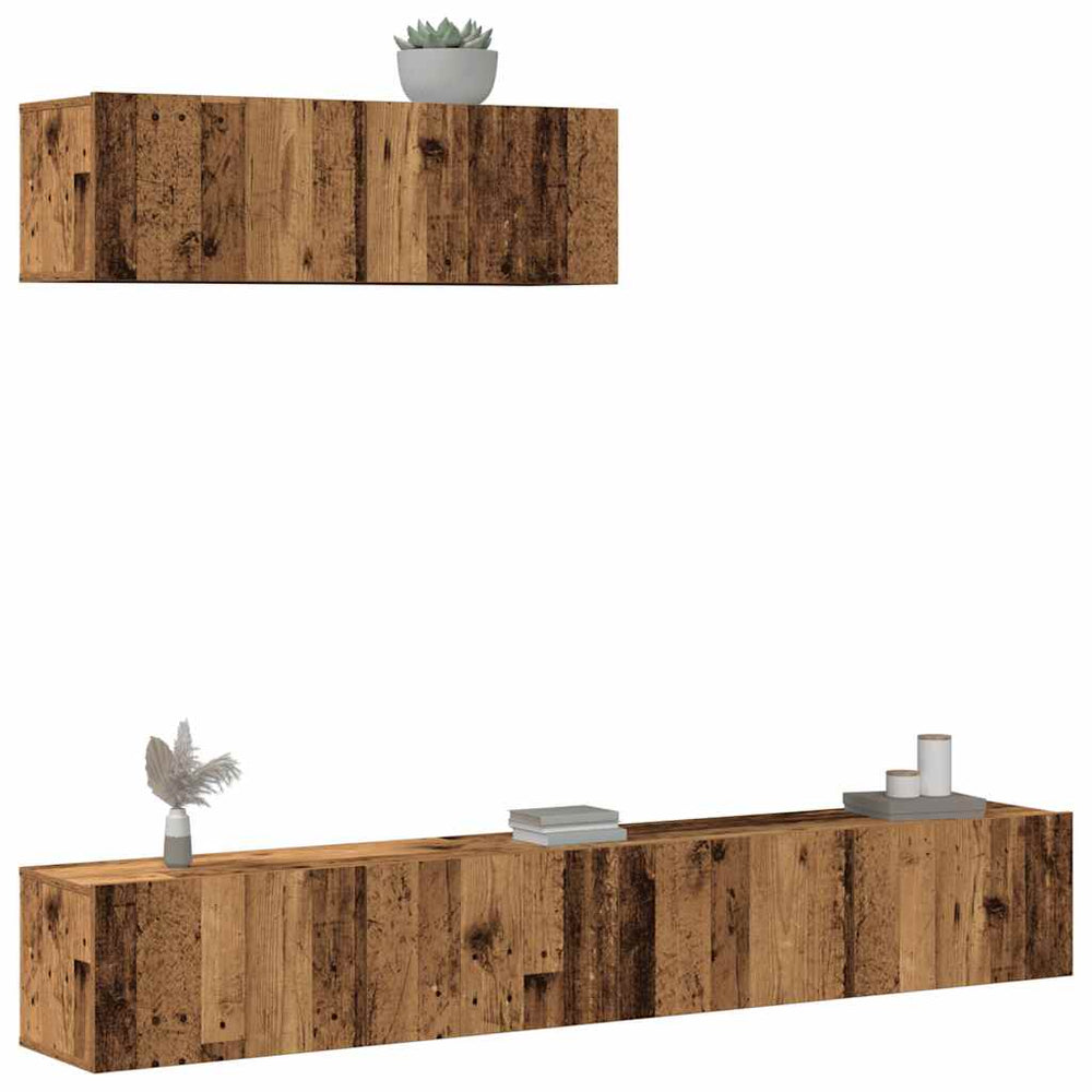 3-tlg. TV-Schrank-Set Altholz-Optik
