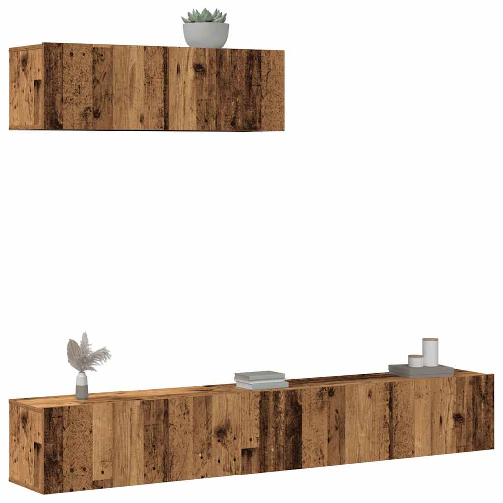 3-tlg. TV-Schrank-Set Altholz-Optik