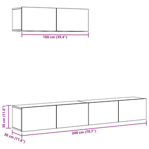 3-tlg. TV-Schrank Set Artisan-Eiche