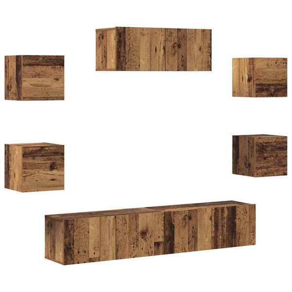 5-teiliges TV-Schrank-Set Altholz