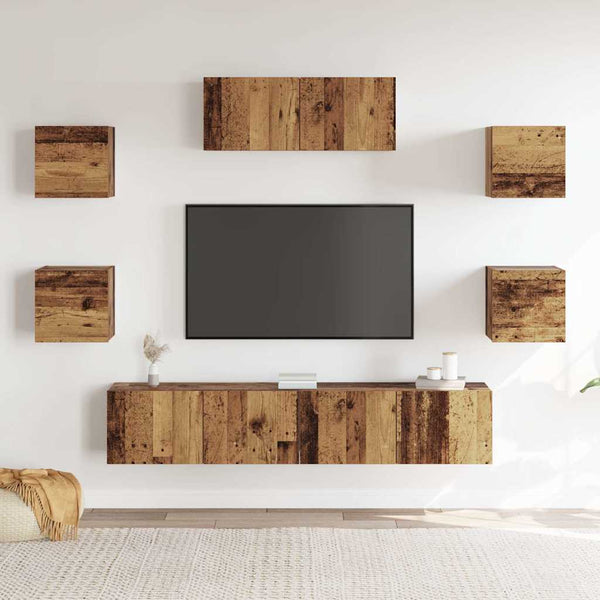 5-teiliges TV-Schrank-Set Altholz