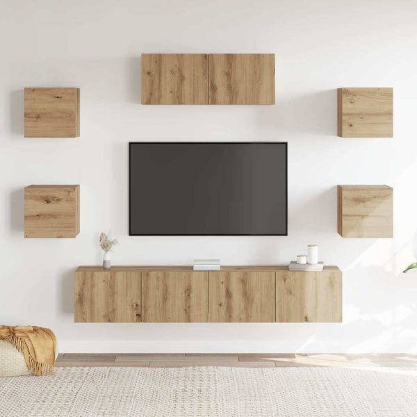 7-teiliges TV-Schrank-Set Artisan Eiche
