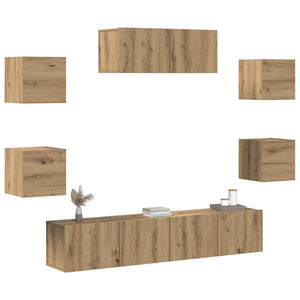 7-teiliges TV-Schrank-Set Artisan Eiche