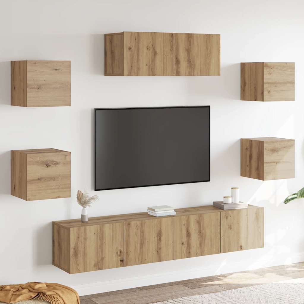 7-teiliges TV-Schrank-Set Artisan Eiche