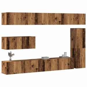 7-teiliges TV-Schrank-Set Altholz-Optik
