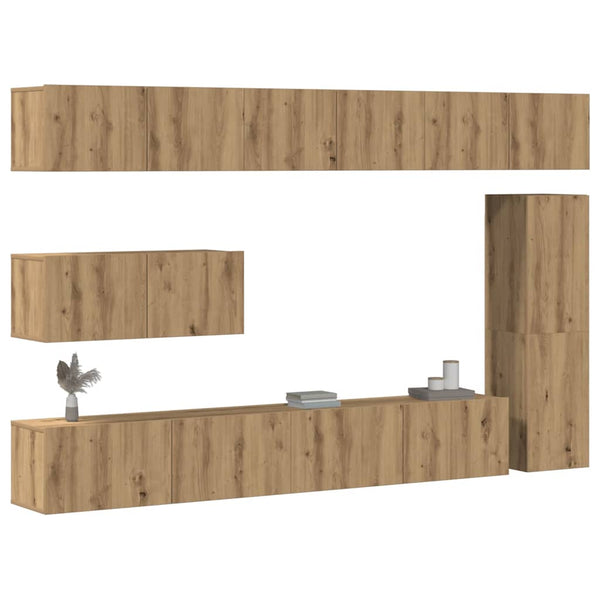 TV-Schrank-Set, 7-teilig, Artisan Eiche