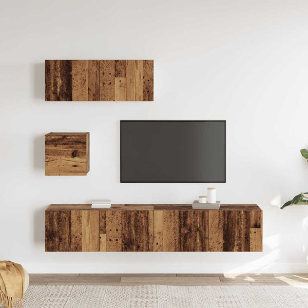 TV-Schrank Set 4-tlg. Altholz-Optik
