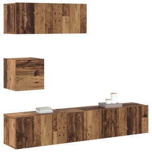 TV-Schrank Set 4-tlg. Altholz-Optik