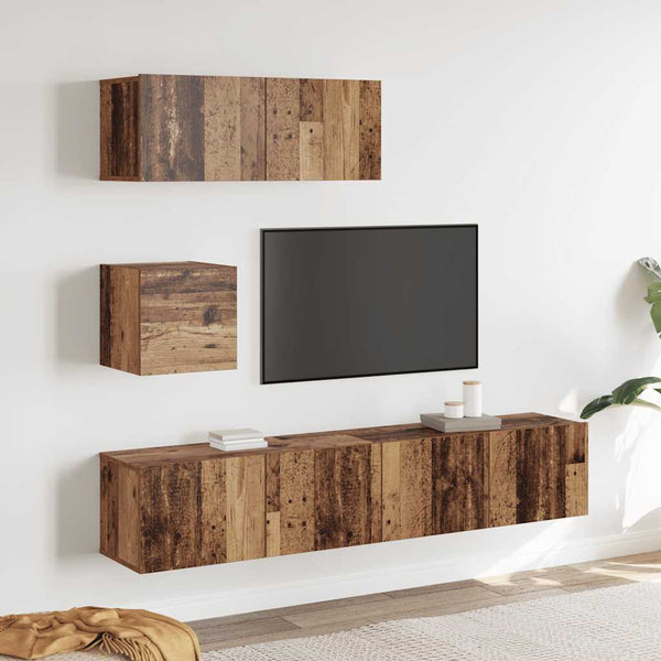 TV-Schrank Set 4-tlg. Altholz-Optik
