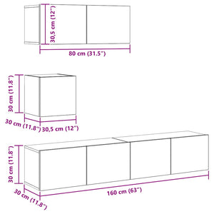 TV-Schrank-Set, 4-teilig, Artisan Eiche