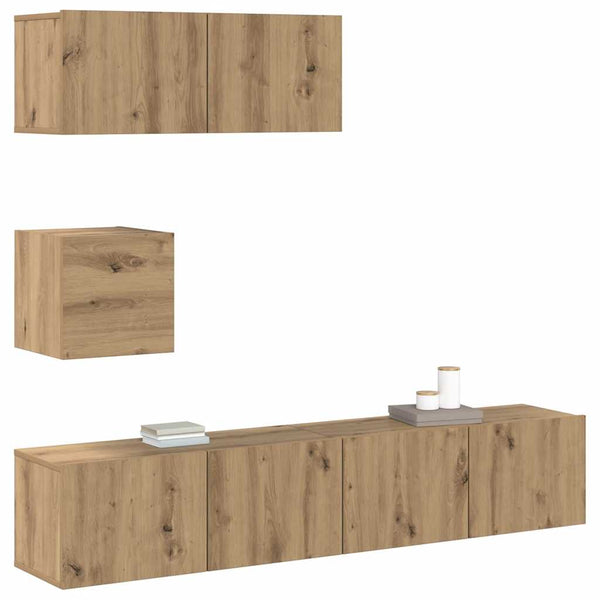 TV-Schrank-Set, 4-teilig, Artisan Eiche