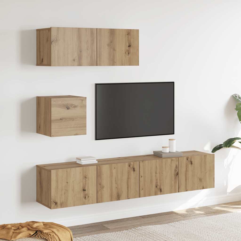 TV-Schrank-Set, 4-teilig, Artisan Eiche