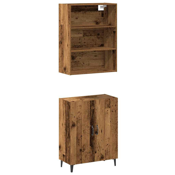 Sideboard mit Wandschrank Altholz-Optik