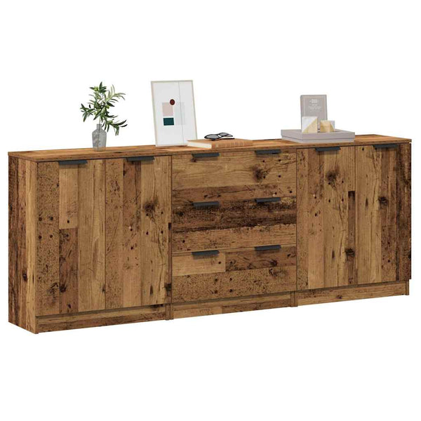 Sideboards 3er-Set Altholz-Optik