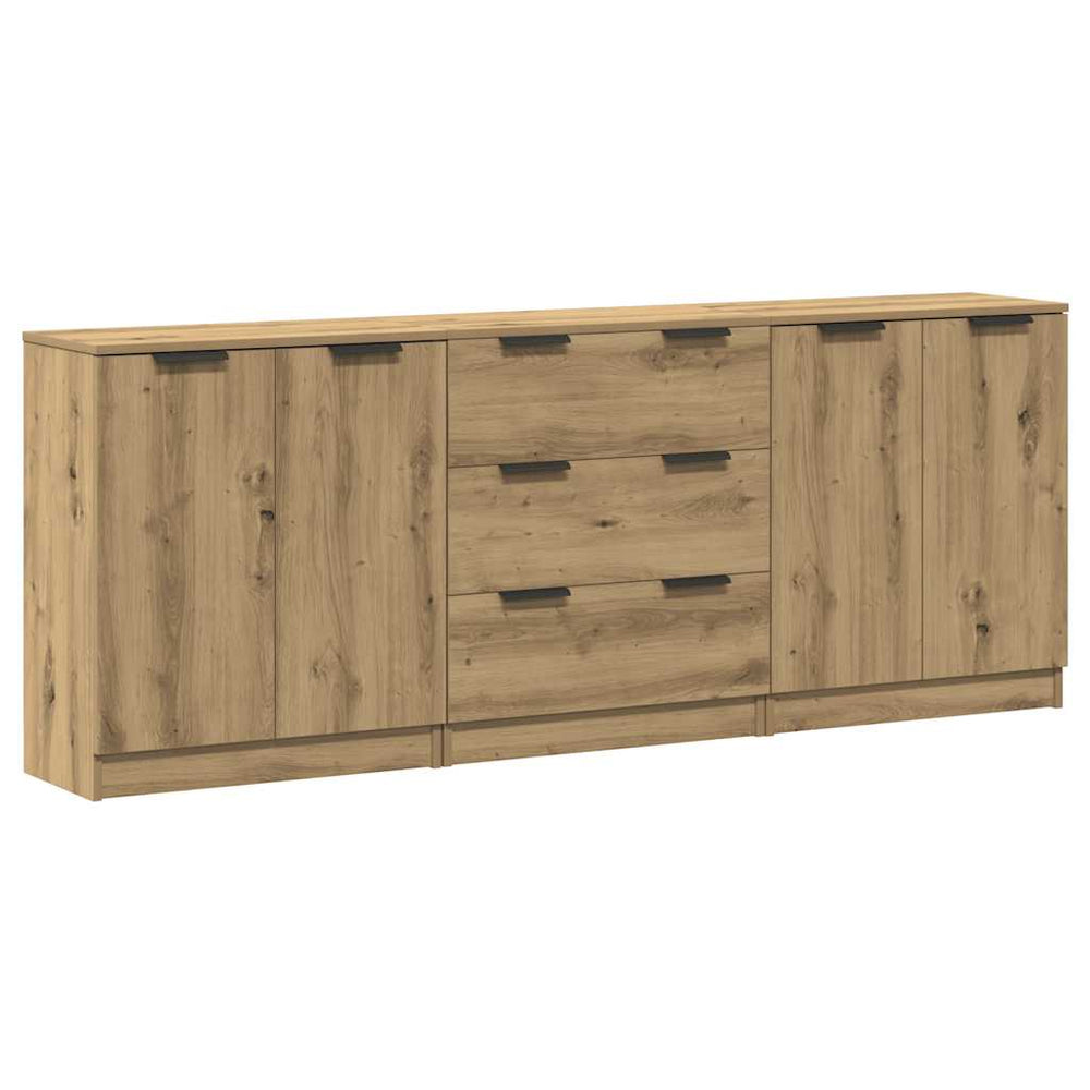 Sideboards 3er Set, Artisan-Eiche, 60 cm