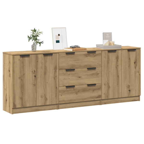 Sideboards 3er Set, Artisan-Eiche, 60 cm