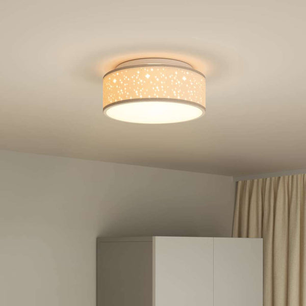Deckenlampe mit Strahlern Taupe Stoff
