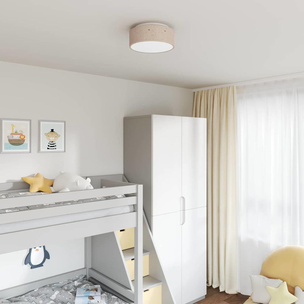 Deckenlampe mit Strahlern Taupe Stoff
