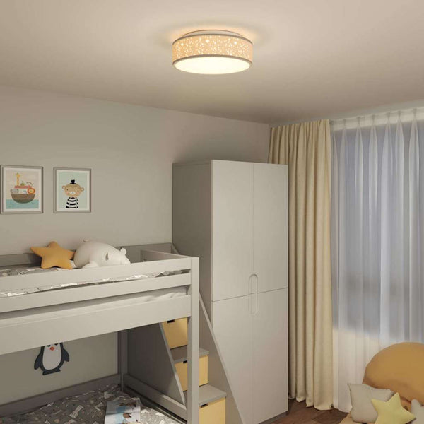 Deckenlampe mit Strahlern Taupe Stoff