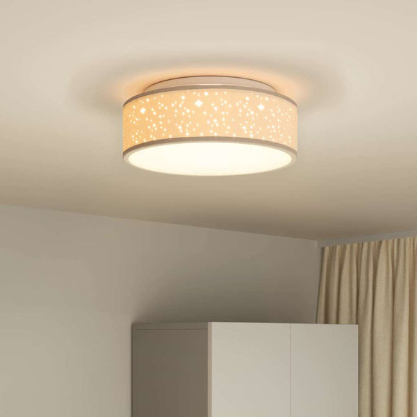 Deckenlampe mit Strahlern Taupe Stoff