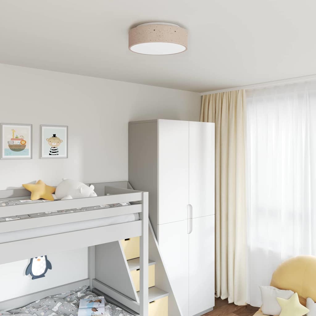 Deckenlampe mit Strahlern Taupe Stoff
