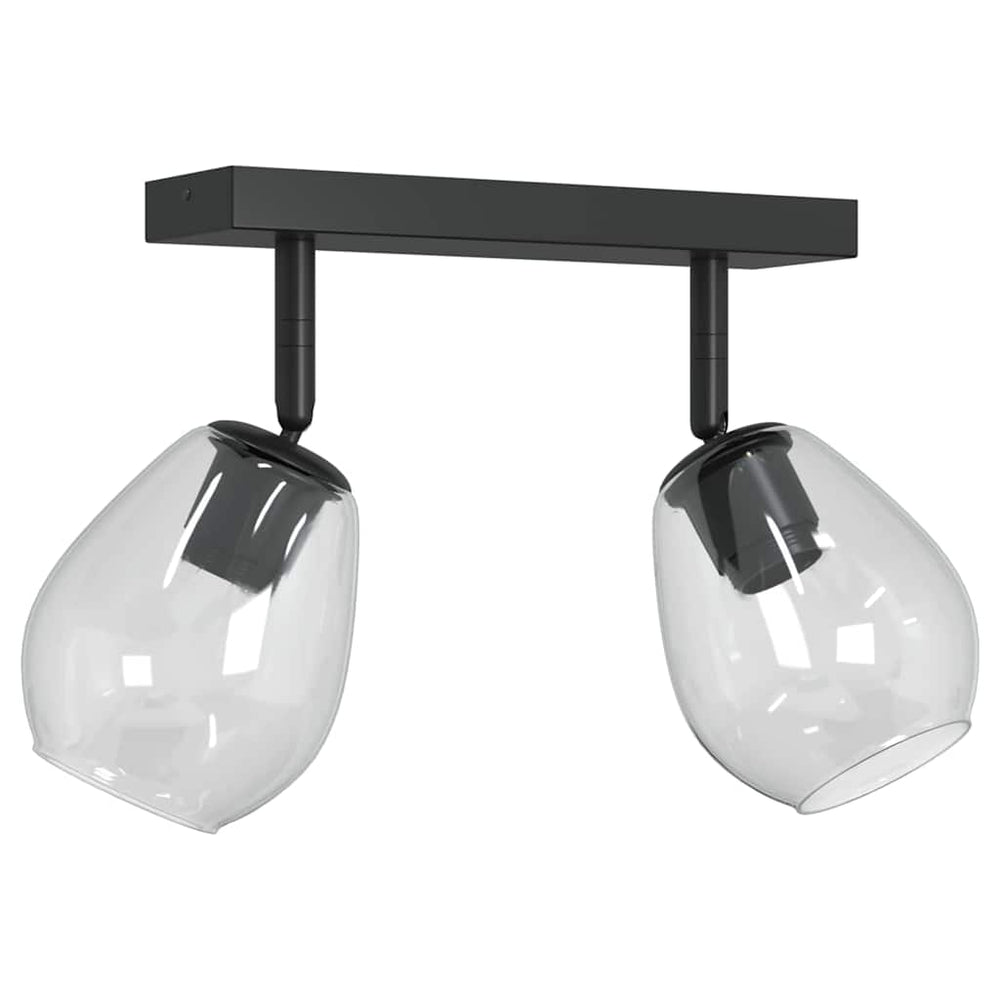 Schwarzer Deckenstrahler Glas Metall