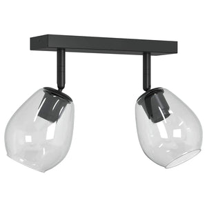 Schwarzer Deckenstrahler Glas Metall