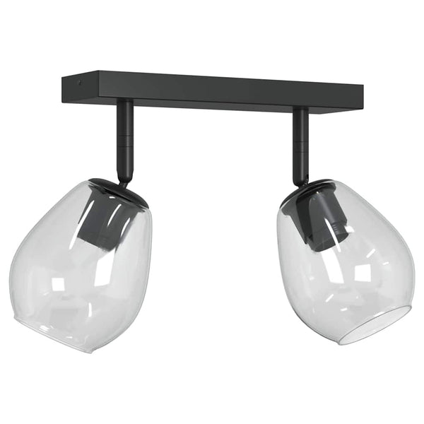 Schwarzer Deckenstrahler Glas Metall