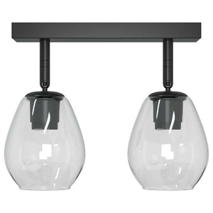 Schwarzer Deckenstrahler Glas Metall