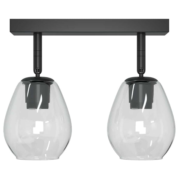 Schwarzer Deckenstrahler Glas Metall