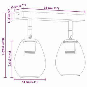 Schwarzer Deckenstrahler Glas Metall