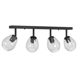 Schwarzer Deckenstrahler aus Glas und Metall
