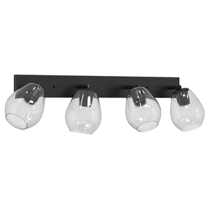 Schwarzer Deckenstrahler aus Glas und Metall