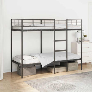 Etagenbett Schwarz 75x190 cm Stahl